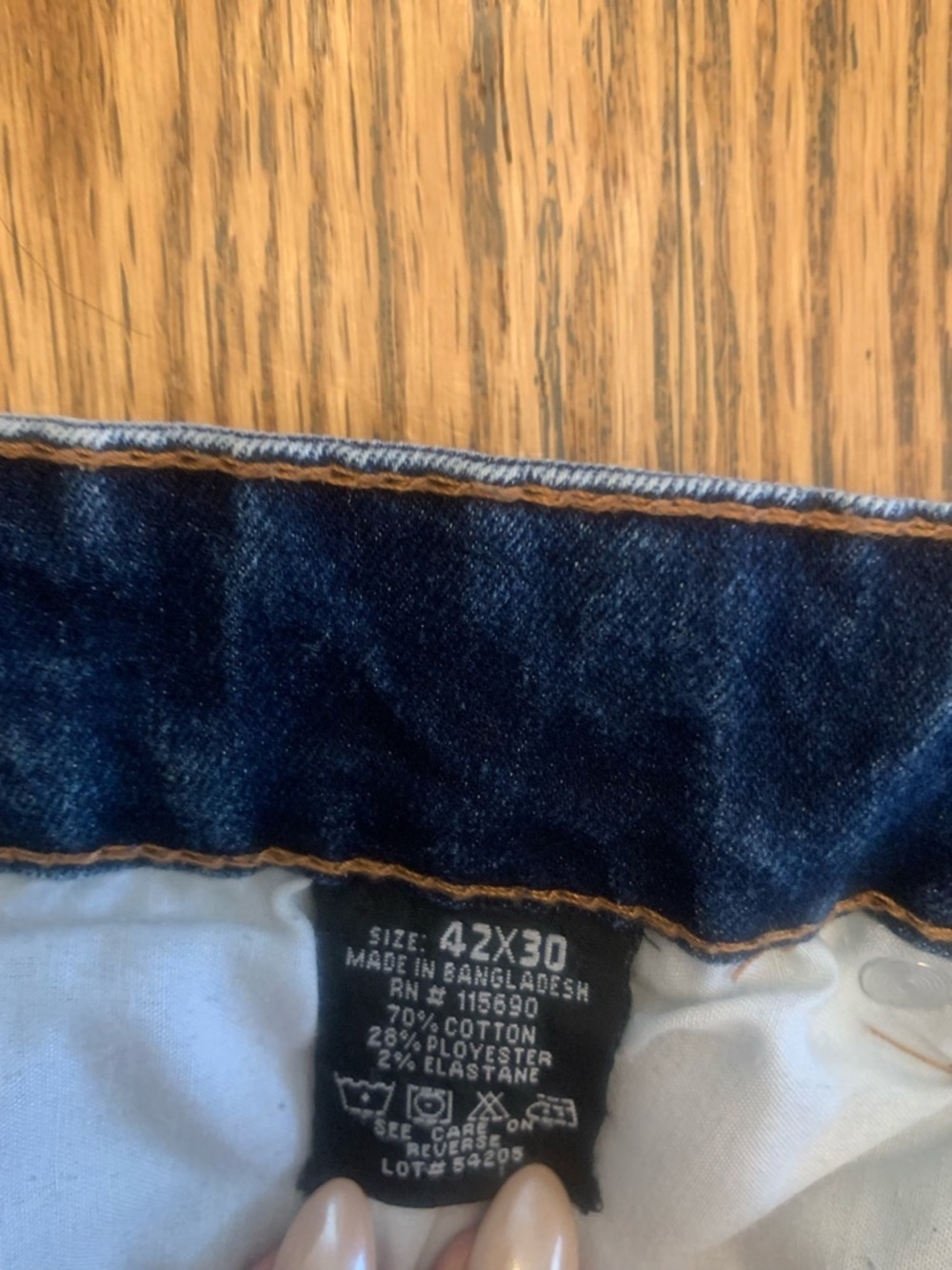Men's Stitches And Rivets Jeans Size 42/30 Straight Fit Blue Dark Wash - Picture 11 of 11